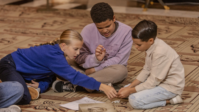 Koninklijk paleis groepje kids