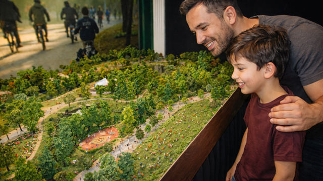 Miniatuur Museum Amsterdam vader en zoon